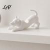 3D Printed Animal Pencil Stand Cute Dog Pen Holder Stand Small Modern White Matte Stationery Holder Stretching Desk Organizer for Home Office Shelf