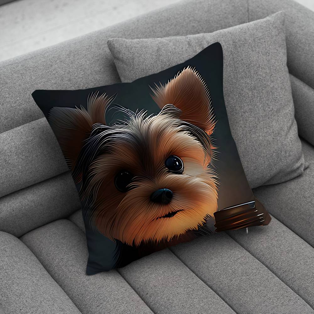 

Йоркширский терьер Собака Рисунок Чехол на подушку для дивана Наволочка Домашняя Вечеринка Автомобиль Постельное белье 30x30cm