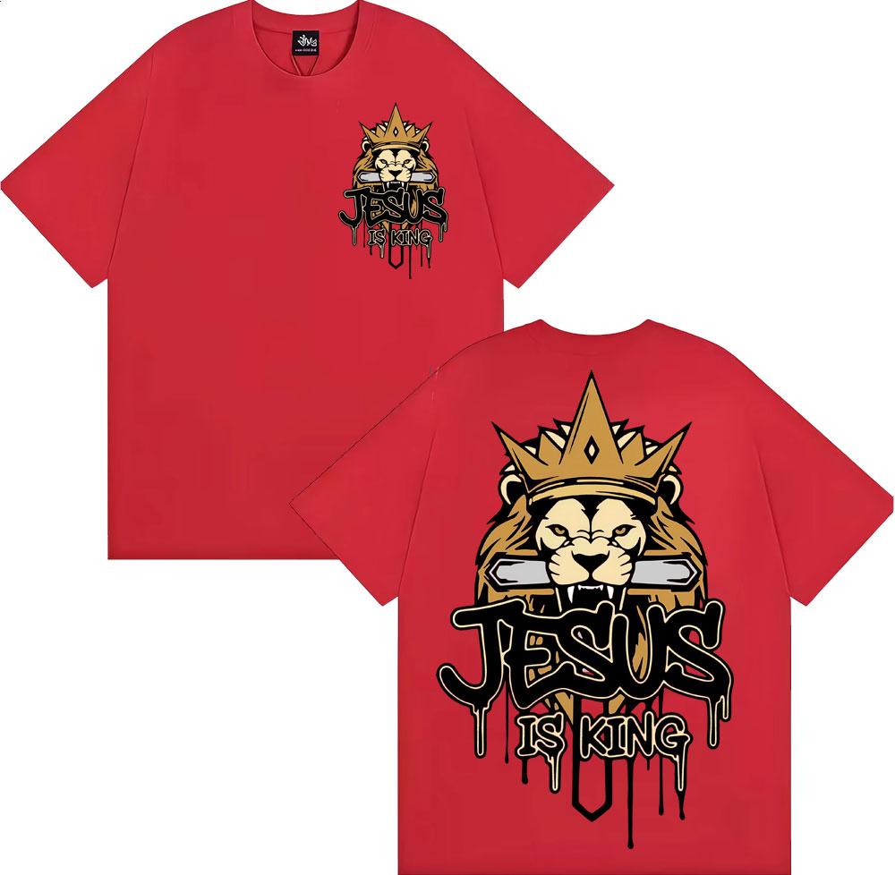 

Jesus Is King Christian Graphic Tshirt Unisex WOMEN Clothing Fashion Summer Cotton Casual T Shirts Short Sleeve T Shirt Streetwear S
