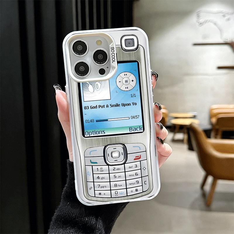 

Funny Retro Callphone Soft Phone Case for iPhone 15 16 17 Pro Max 17Air 16E 14 Plus 13 12 Mini Shockproof Cover Back Shell iPhone 12 Pro