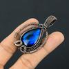 Blue Flash Labradorite Handmade Pendant, Natural Gemstone Jewelry, 999 Copper Wire Wrapped Pendant Jewelry, For Gift