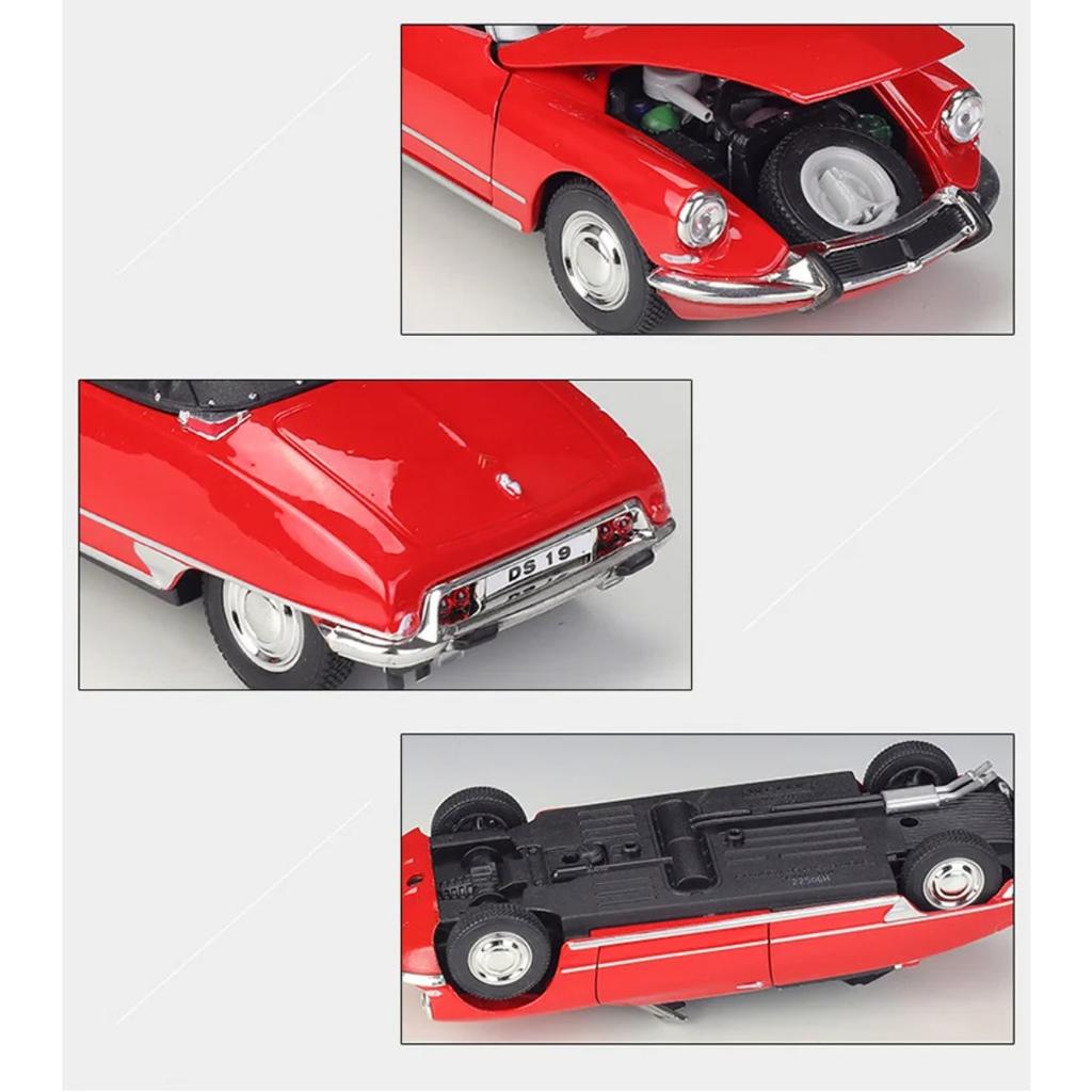 Welly 1/24 Citroen DS19 Cabriolet Alloy Classic Sports Car Model Diecast Metal Retro Car Vehicles Model Simulation Kids Toy Gift