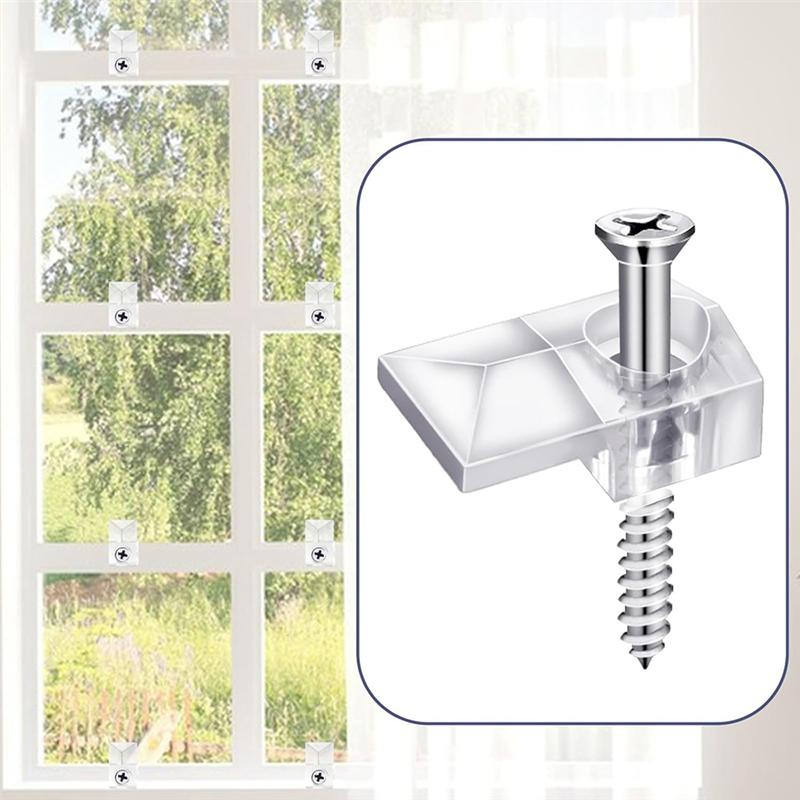 Fresh 32Pack Mirror Holder Clips,Clear Plastic Mirror Clip,Frameless Mirror Mounting Hardware,Mirror Holders For Wall Mounting