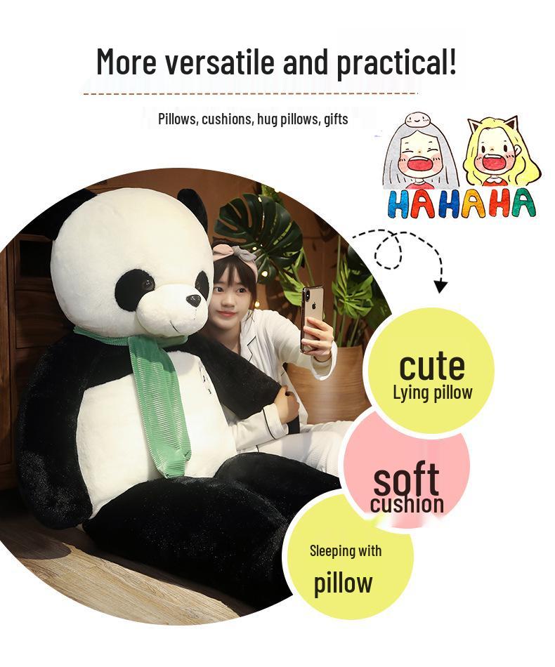 Adorable Giant Panda Plush Toy - Black & White Comfort Doll for Kids