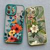 Vintage Blumen Handyhülle Für iPhone 12 11 13 Pro Max Mini 16 15 14 Pro Max X XR XS 8 7 14 15 Plus SE Schmetterling Pflanze Rückseite