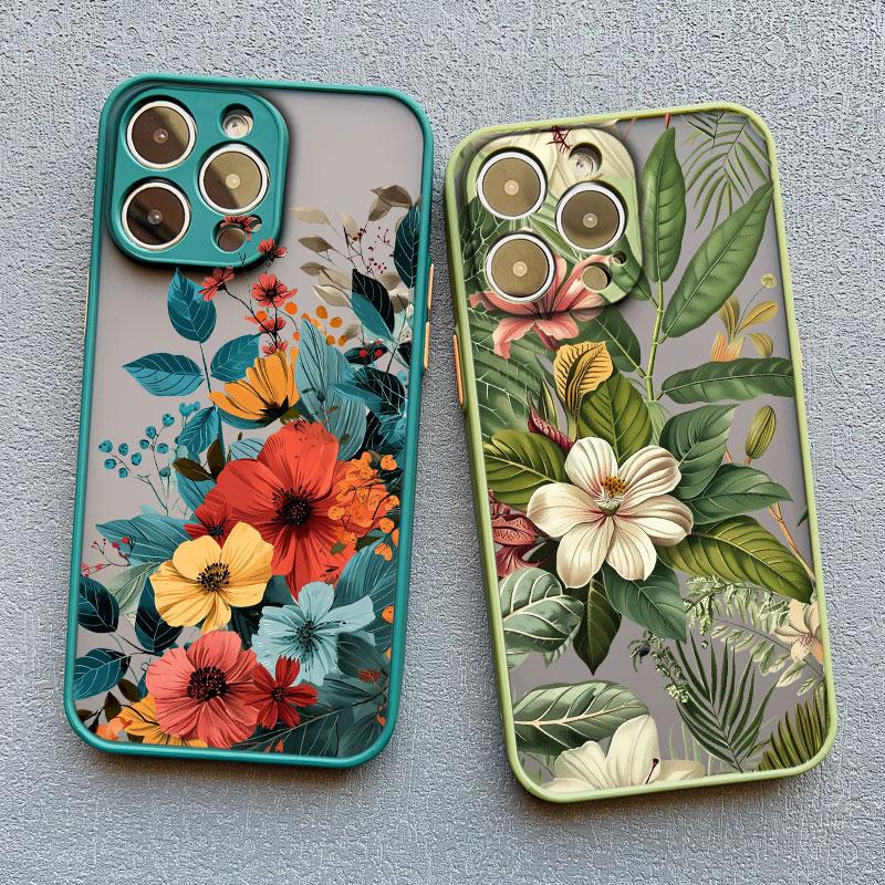 Vintage Blumen Handyhülle Für iPhone 12 11 13 Pro Max Mini 16 15 14 Pro Max X XR XS 8 7 14 15 Plus SE Schmetterling Pflanze Rückseite