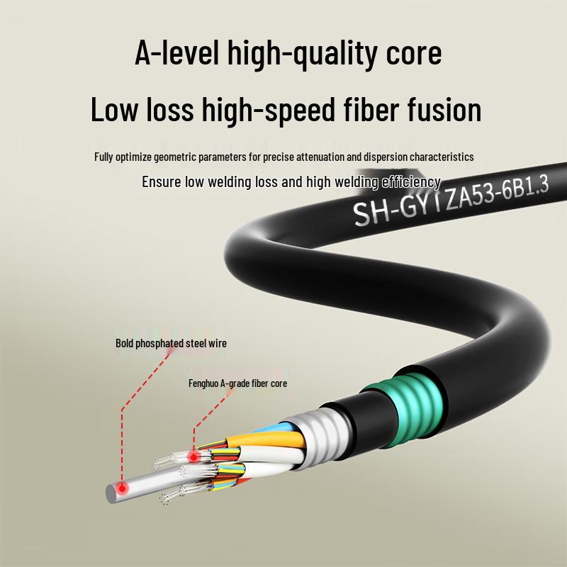 GYTZA53 Outdoor 6-Core Single-Mode Armored LSZH Fiber Optic Cable - 10m
