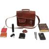 Leather 11 Inch Vintage Leather Ipad Messenger Bag For Office -Handmade Document Briefcase Adjustable Satchel Bags Rustic Brown