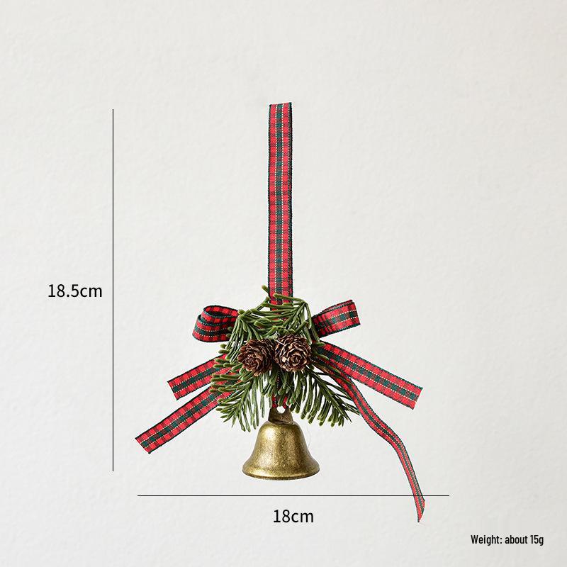 NUCHI Pine Cone Bow Bell Hanging Ornament for Christmas Tree Decoration