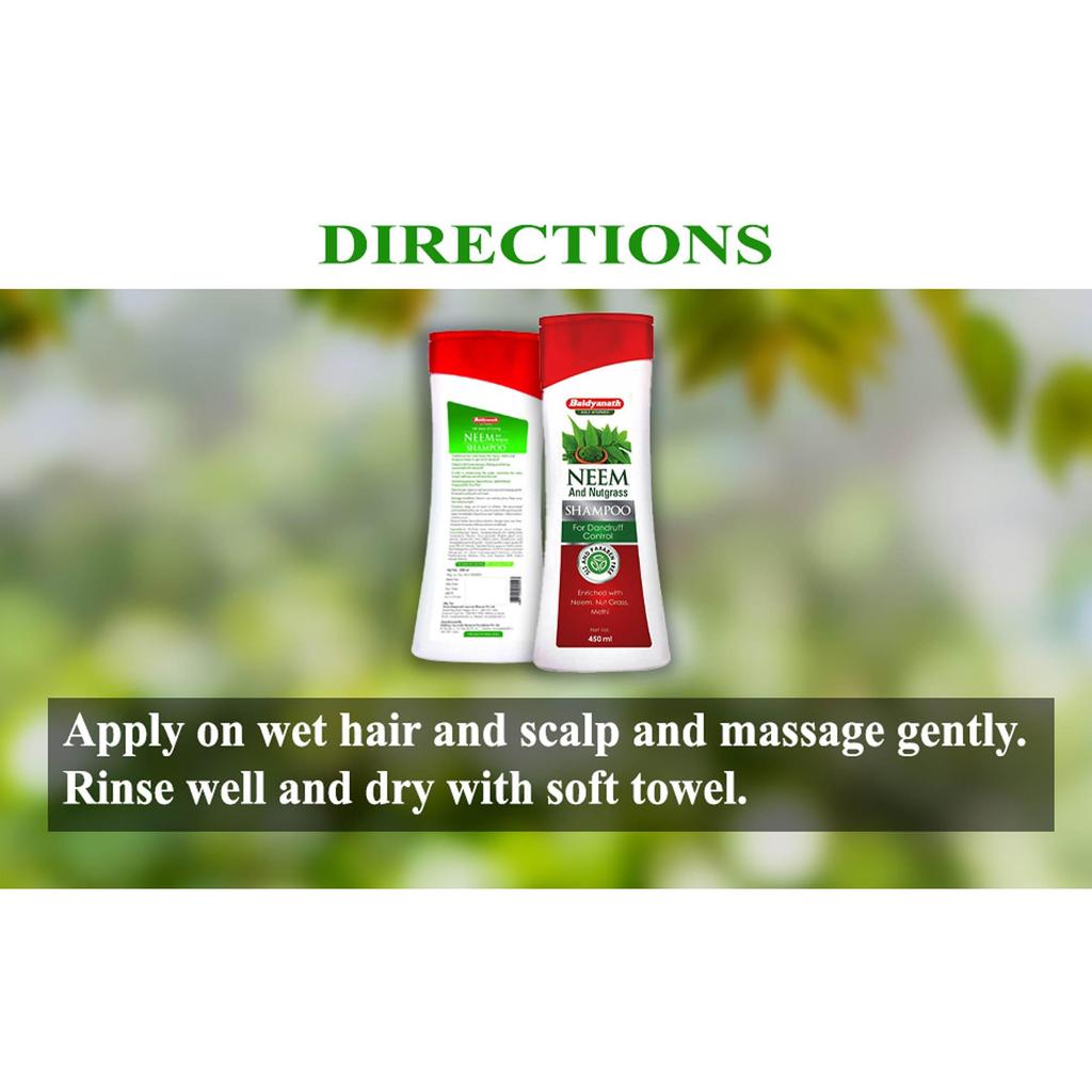 Baidyanath Asli Ayurved Neem And Nutgrass Shampoo 450 ML Pack Of 1 For Soft, Shiny, Nourished Hair