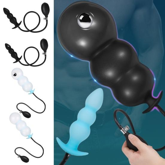 Anal Expander Helpful Excellent Stretchability Silicone Anal Stimulator Inflatable Anal Plug Butt Sex Stimulator Anal Stimulator