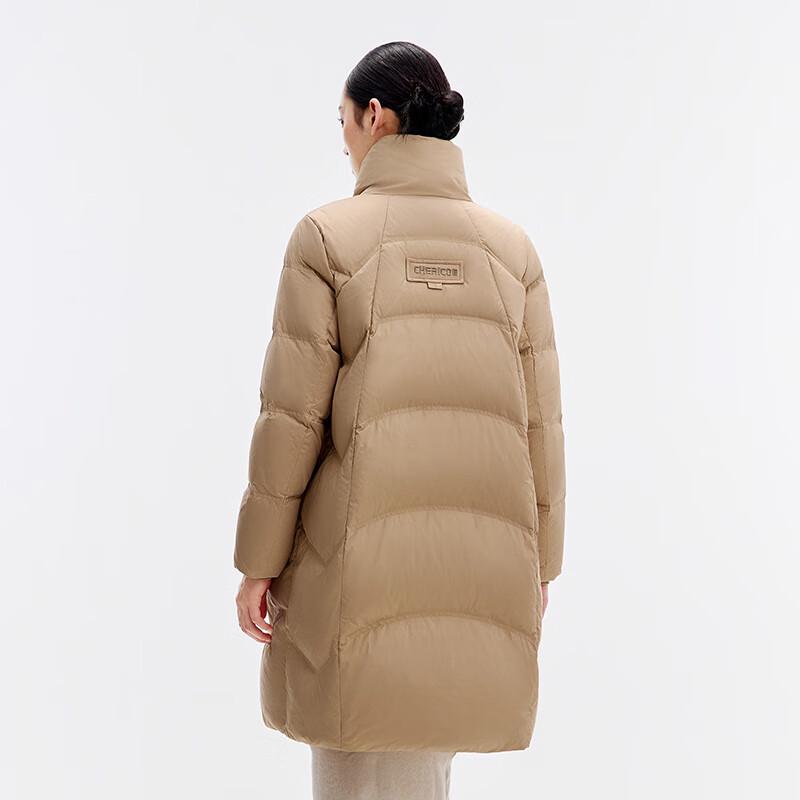 Qianrengang Women's Mid-Length Stand Collar Down Jacket