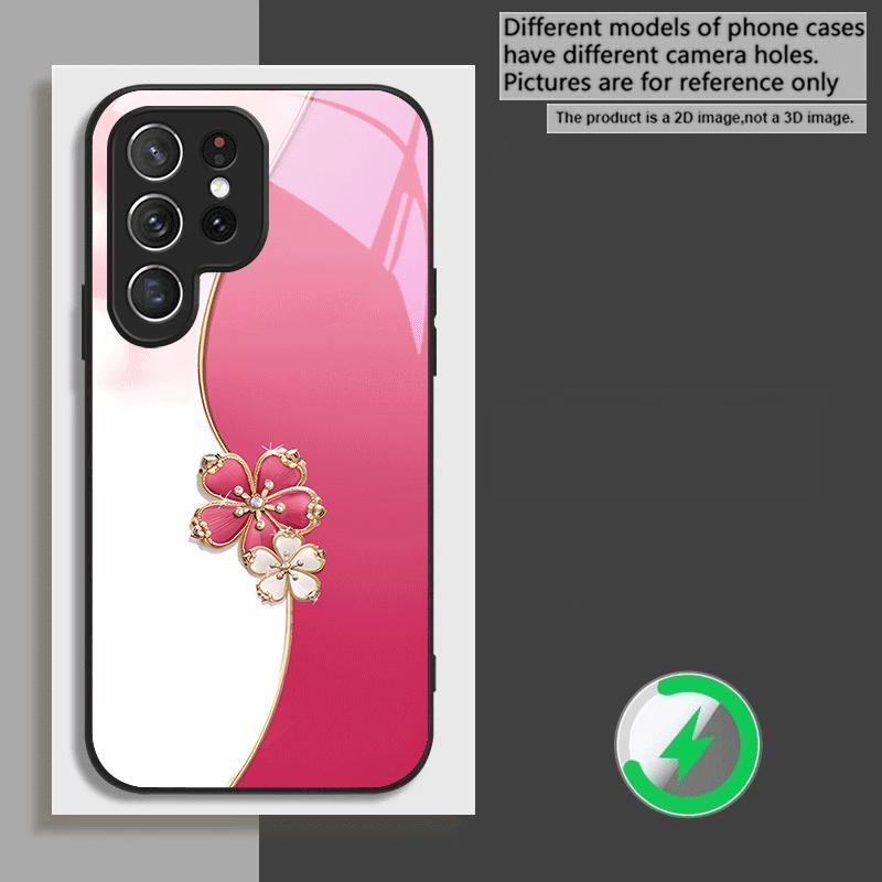 

Счастливый четырехлистник Для Samsung Galaxy S20 FE S21 22 23 Plus S24 Ultra S25 Edge S24Ultra 22Plus Для Magsafe Стеклянный чехол для телефона Galaxy S24 Ultra