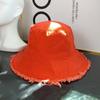 Foldable Raw Edge Fisherman Hat Sunshade Sun Protection Cap Thin Bucket Hat  Spring