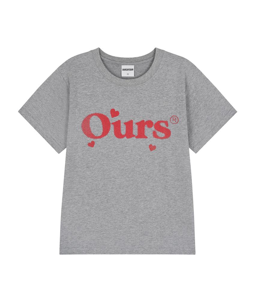 Awoseiawo Heart Ours Basic Logo Short Sleeve T-Shirt Melange