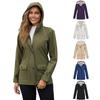Womens Hooded Windbreaker Jacket With Fleece Lining Water-Resistant Long Sleeve Zip-Up Coat