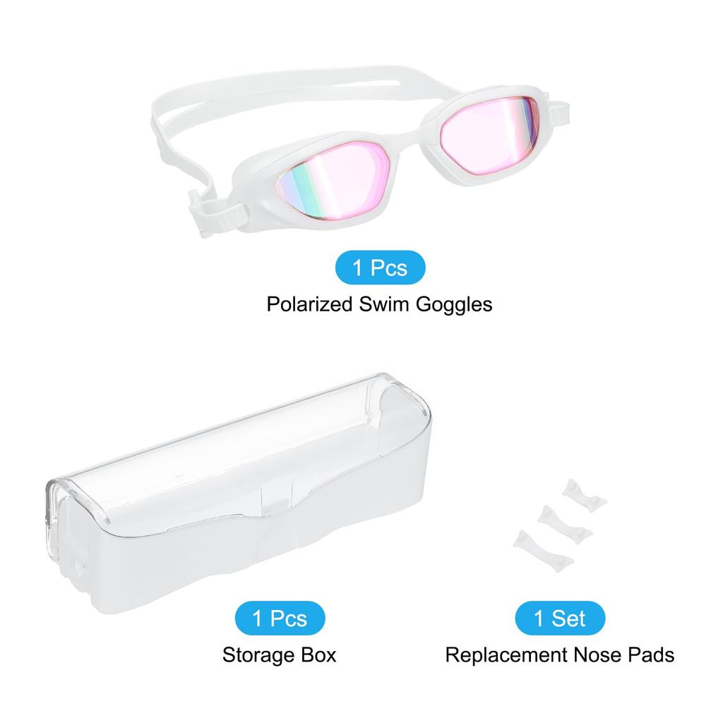 PATIKIL Unisex Polarized Swim Pool Swimming Sun for and with Storage Goggles, Anti-Fog Goggles, Protection, Men, Women, Adults, Teenagers, Box,