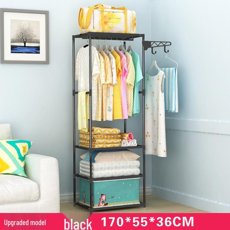 Fashionable Minimalist Double-Row Floor-Standing Coat & Hat Rack