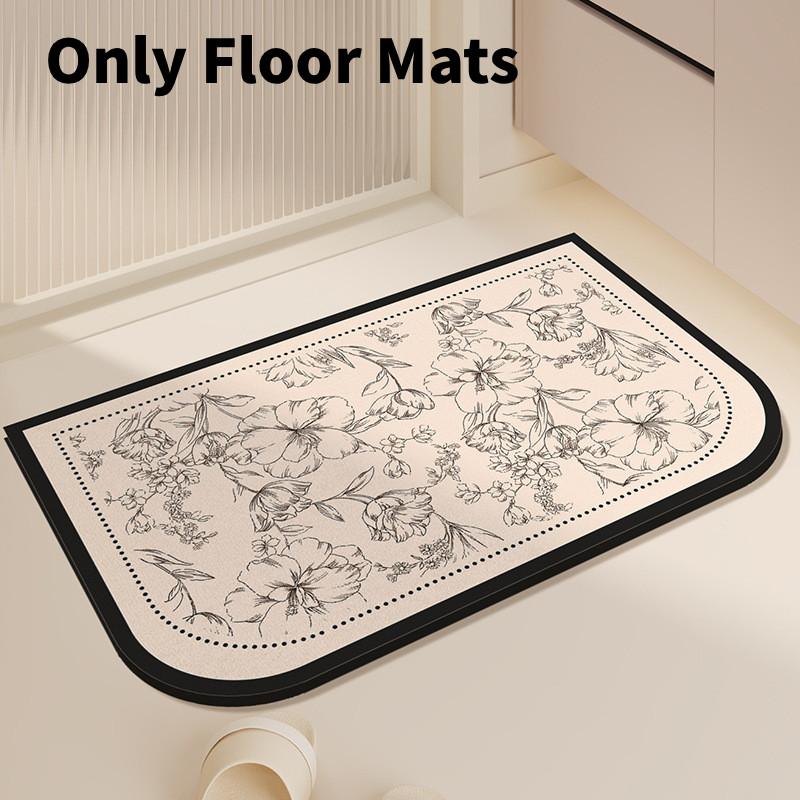 Mud Contemporary Diatom Washroom Floor Mats Bathroom Material Spaces Living