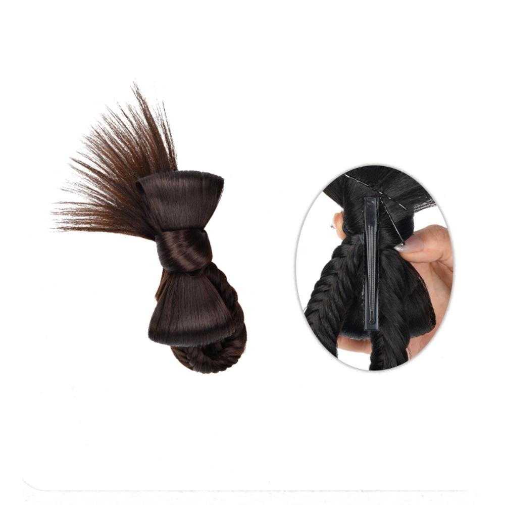 

Резинка для волос в форме банта, пучок волос, китайский стиль, ханьфу, накладные волосы, сумка, Сюхэ, невеста, шиньон, ципао With Hairclip-Dark Brown