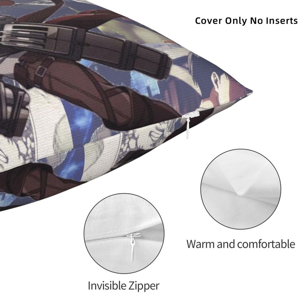 Levi Best Anime Pillow Cases Shingeki No Kyojin Attack On Titan Cushion Cover Creative Decorative Pillowcover For Car 18"X18"