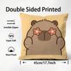 Hot Capybara Cushion Cover Soft Washable Pillow Case Multi-Scene For Couch Bed Travel Office Use