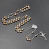 6mm Rosary Bead Necklace Catholic Necklace with Jesus Christ for Cross Pendant