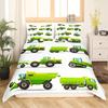 Construction Tractor Truck King Queen Duvet Cover Excavators Crane Bedding Set Vehicle Quilt Cover Polyester Comforter Cover