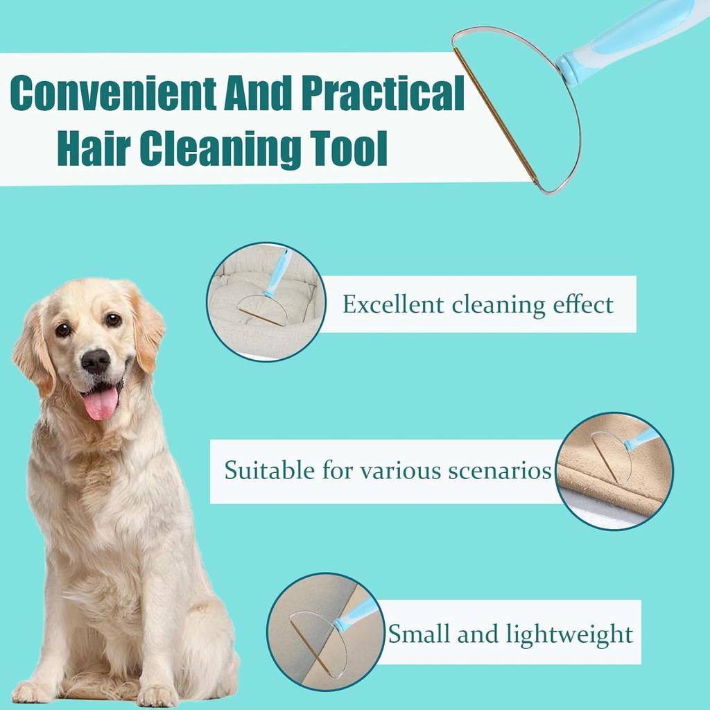 Pet Hair Carpet Rake, Carpet Hair Removal Tool 2 Piece Set, 2 in 1 Retractable Long-Handled Carpet Brush for Pet Hair for Carpets, Mats, Sofas