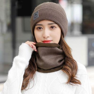 Ensemble d'hiver en tricot pour femme : cache-cou et bonnet