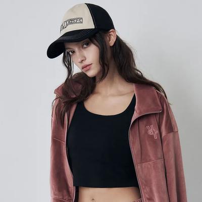 Stitched Color Block Ball Cap [BLACK/SAND]