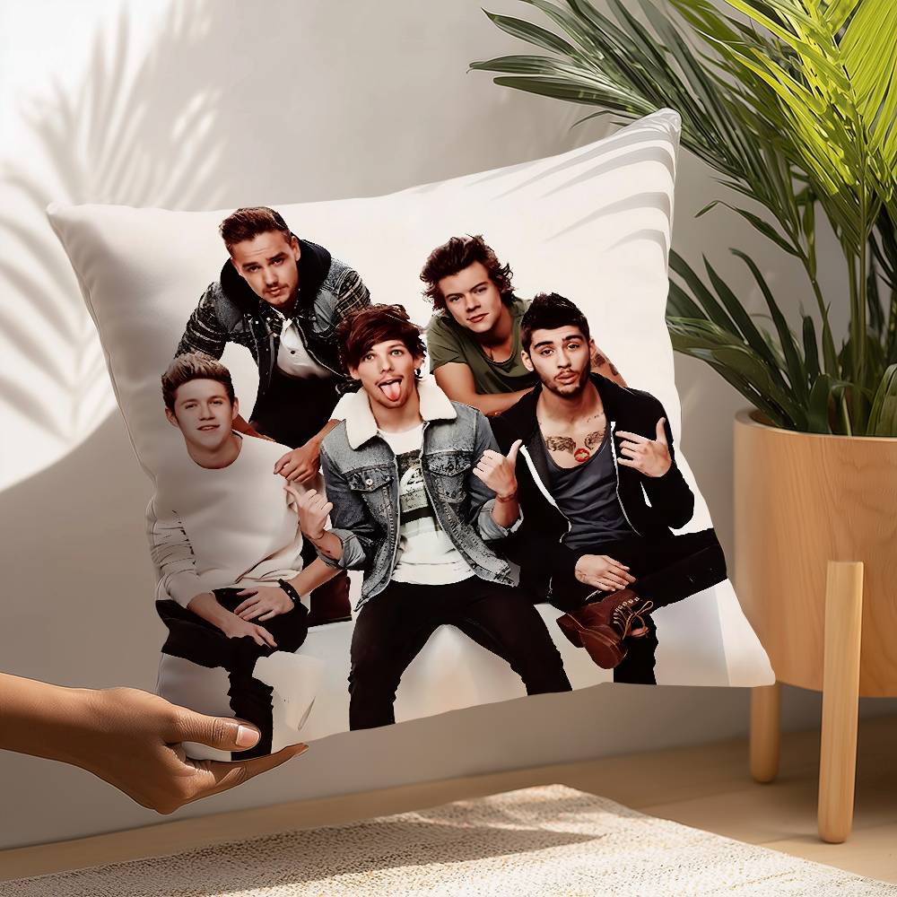 O-one Band DirectionS Music Pillow Case Plush Fabric Soft  Pillowcase Double Sided Print Cushion Cover Household Gifts