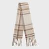 [UNISEX] Flower Dot Embroidered Bold Check Scarf_Beige