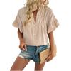 2025 Summer Stand Collar Ruched Top with Ruffle Sleeves for Women