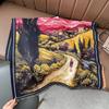 Van Gogh oil painting style imitation cashmere scarf women's high-end shawl versatile warm thickened shawl with extended air-conditioning blanket
