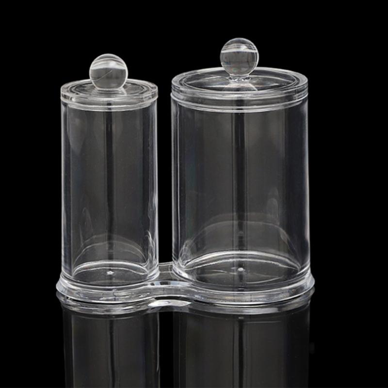 Multipurpose Clear Acrylic Storage Container Set With Lids Qtip Dispenser For Vanity Bathroom Countertop Organization