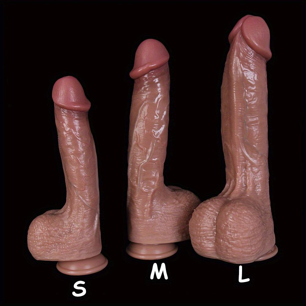 Extra Large Long Silicone Dildo, Soft Skin Feel Realistic Penis Toy for G-Spot Stimulation, Flexible Couples Toy for Hands-Free Use