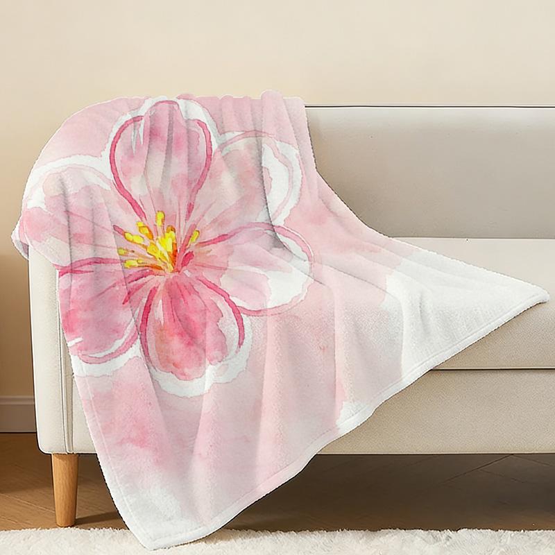 Thick & Warm Flannel Blanket Soft Skin-friendly Floral Design, All Seasons Use, Ideal for Home, Guest Room Single Backup, Christmas & Halloween
