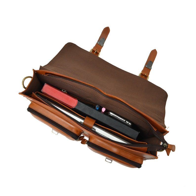 Leather Messenger Bag: Laptop Crossbody Satchel