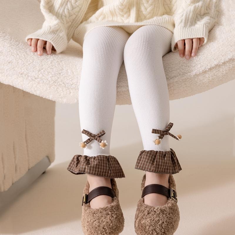 Baby Mädchen Leggings Strumpfhosen Baby Strumpfhose Kind Kleinkind Lotusblatt Spitze Hose Baumwollstrick Hose Für Kind Säugling Legging Winter