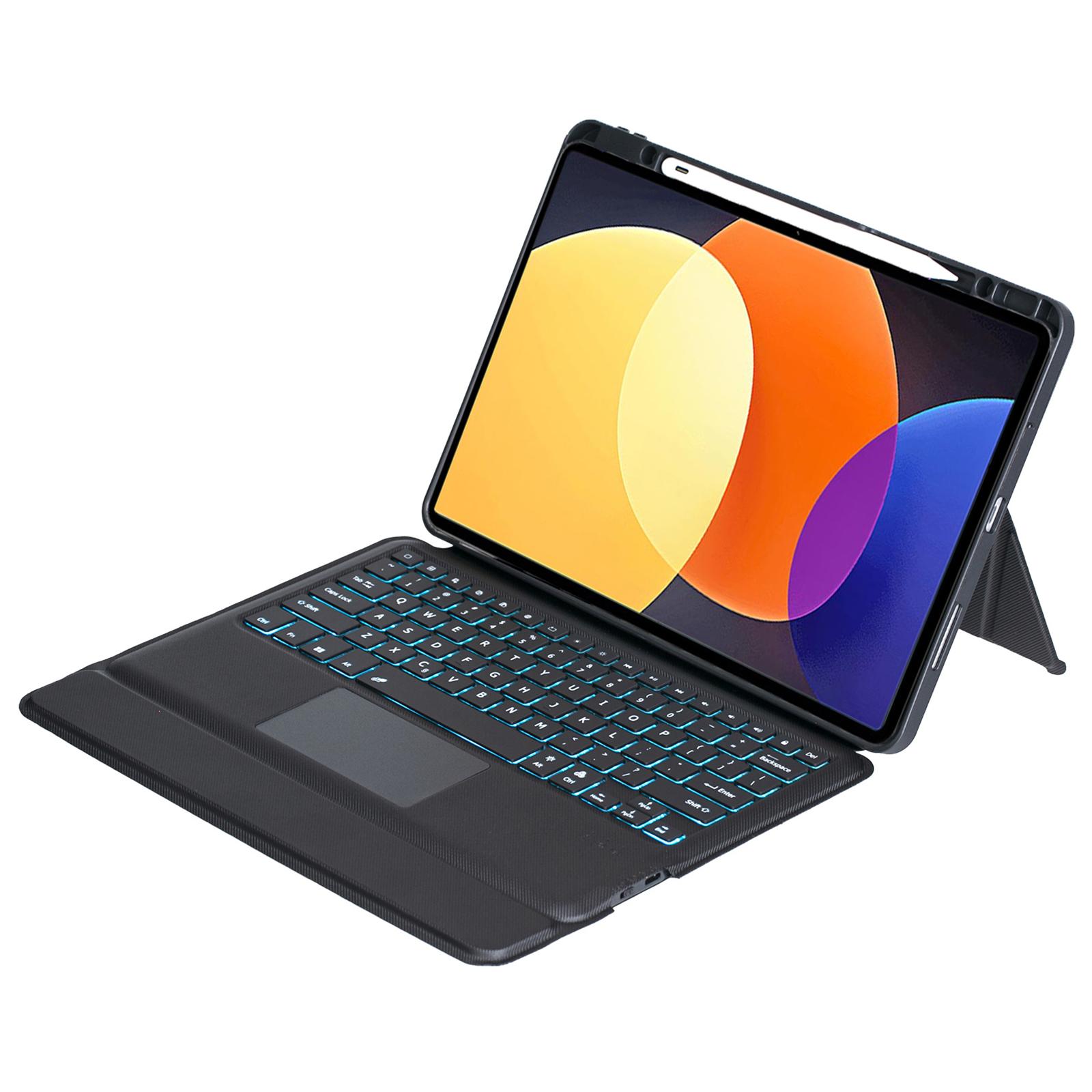 

T0N4-AS Для Xiaomi Pad 5 Pro 12.4 (2022) Шкіряна обкладинка-підставка + Клавіатура з підсвічуванням та тачпадом, сумісна з Bluetooth A