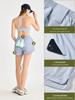 Women's Two-in-One Cooling Sports Shorts with Anti-Exposure Pocket & Back Waist Towel Loop for Yoga & Fitness.