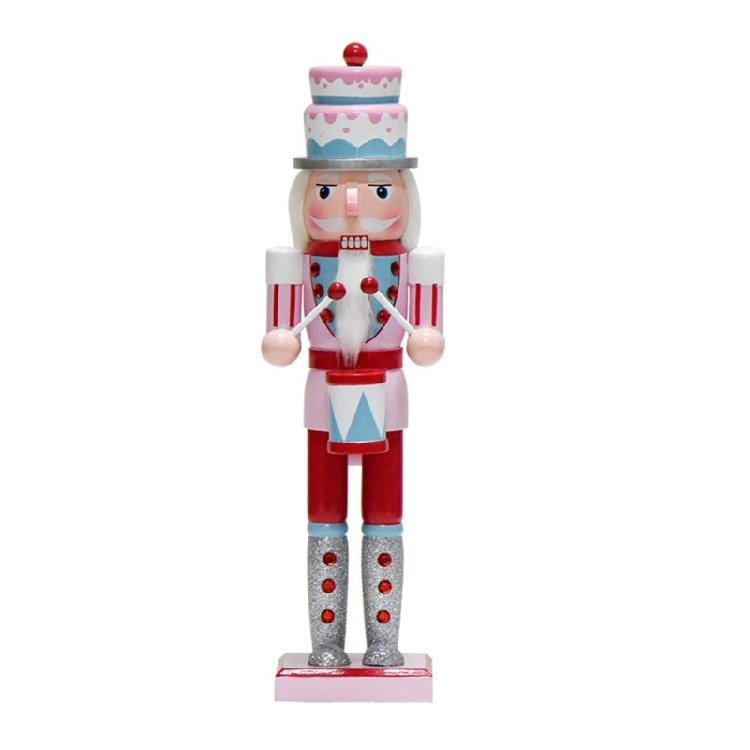 Traditional Wood Nutcrackers Collectible Christmas Figurines Christmas Present Dessert Man Candy Cake Pink Figure