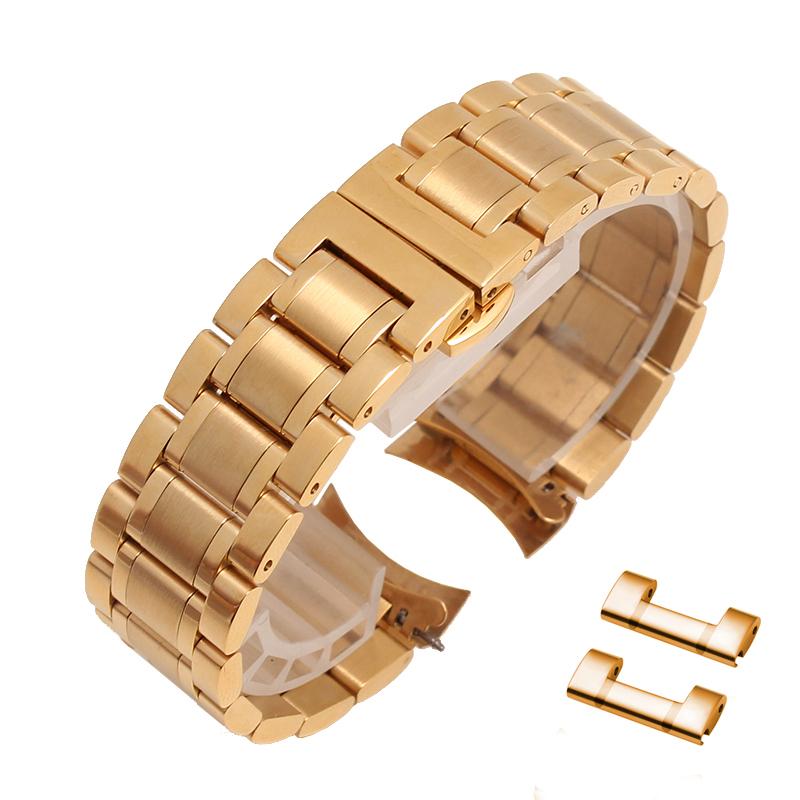 Correa de reloj de acero inoxidable Extremo curvo Correa de metal para relojes de pulsera 14 mm 15 mm 16 mm 17 mm 18 mm 19 mm 20 mm 21 mm 22 mm 23 mm 24 mm correa de reloj