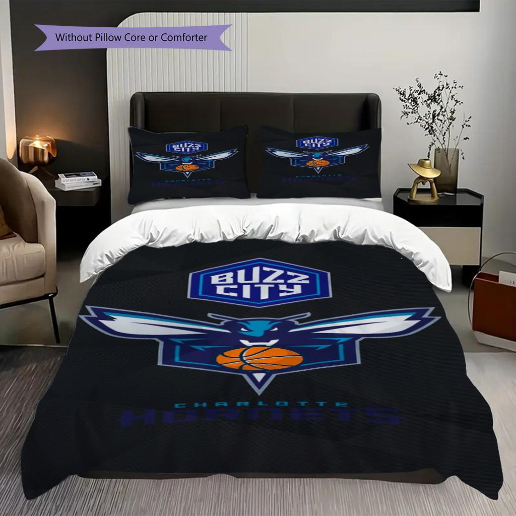 Vintage Hornets Jersey Bedding(1 * duvet cover + 2 * pillowcase, without core)Christmas birthday gift Duvet cover and pillowcase Soft and comfortable