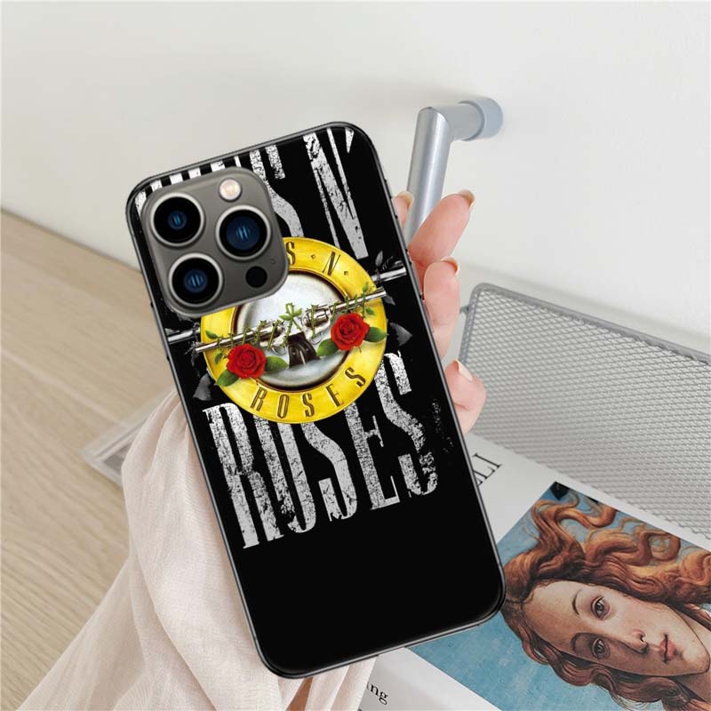 Guns N Roses Phone Case For Apple Iphone 16 15+ 17 Pro Max 14 Plus 16E Air 13 12 Mini Clear Cover Silicone Cute Shell Soft