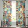 Bohemian Mandala Pattern Sheer Curtains for Living Room Modern Voile Curtain Bedroom Tulle Curtains Window Drapes Decor