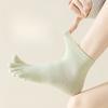 Five-fingered Socks for Women, Spring and Summer, Solid Color Cotton, Sweat-absorbing, Boneless, Anti-pilling, Split-toe Socks, Sports Short Socks