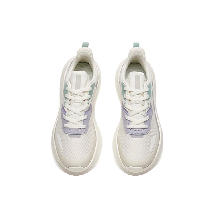 New Anta Running Collection Cushioning Anti Slip And Wear Resistant Low Top Running Shoes Women's White Purple 922145564-1