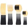 16Pcs/Set Dinnerware Stainless Steel Mirror Rainbow Cutlery Set Kitchen Fork Coffee Spoon Knife Tableware Silverware Set